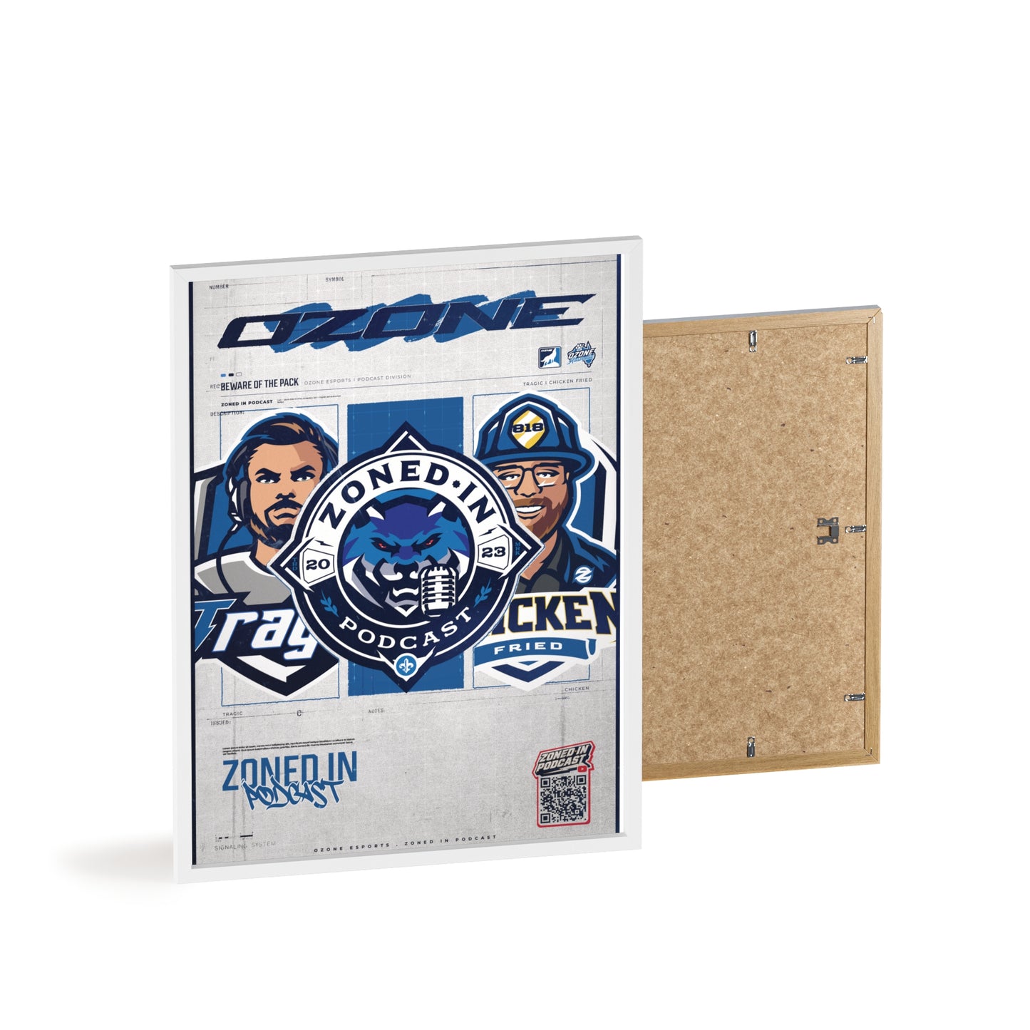 Zoned In Podcast Framed Poster — Sports Podcast Logo Wall Art