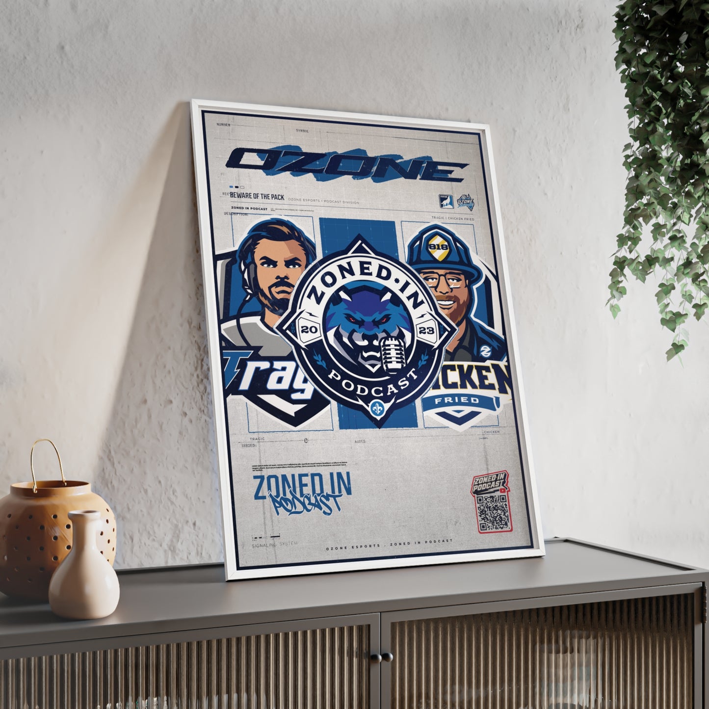 Zoned In Podcast Framed Poster — Sports Podcast Logo Wall Art