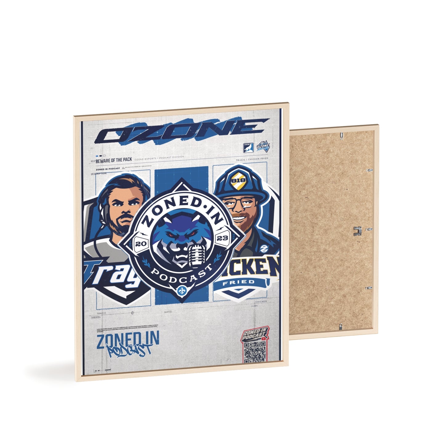 Zoned In Podcast Framed Poster — Sports Podcast Logo Wall Art
