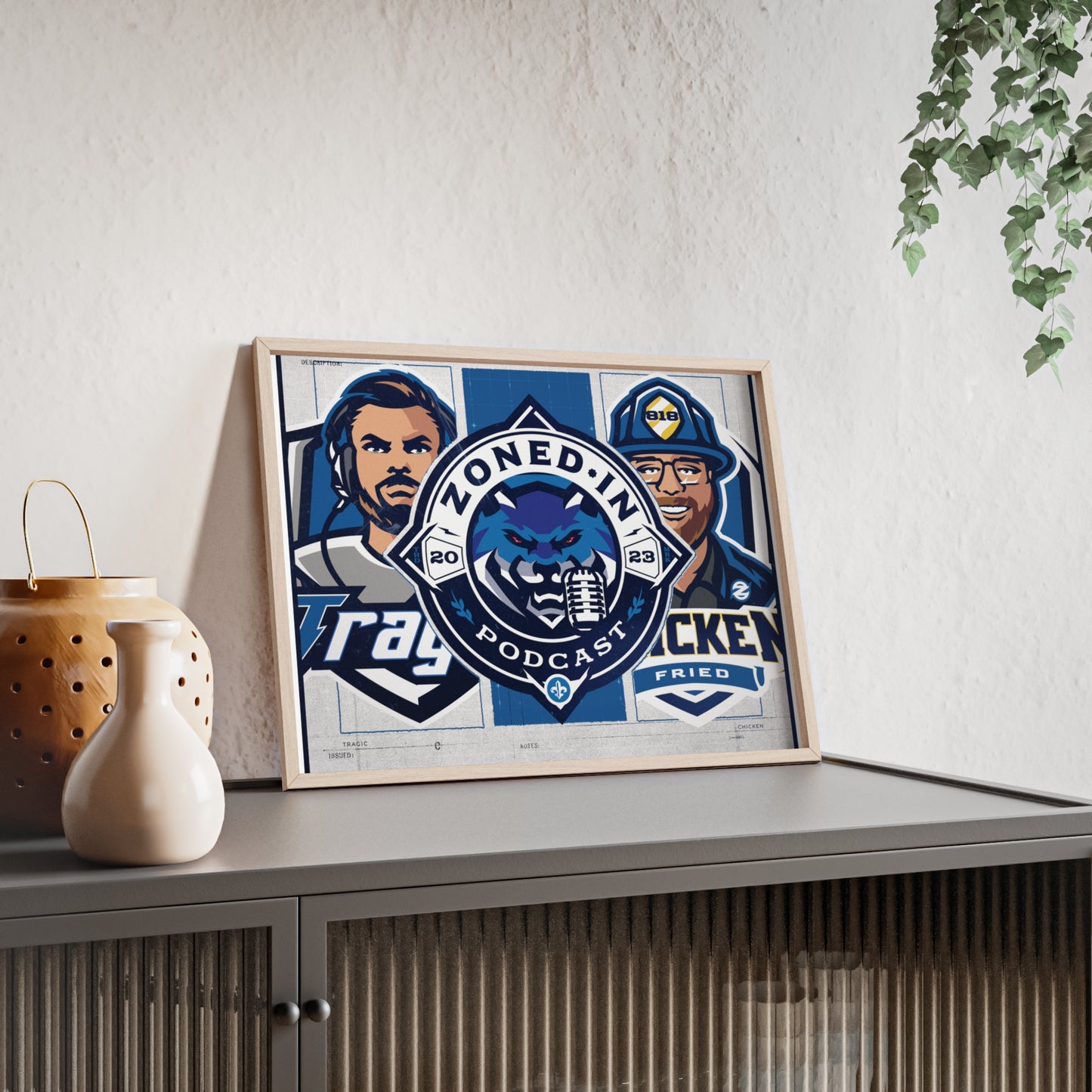 Zoned In Podcast Framed Poster — Sports Podcast Logo Wall Art