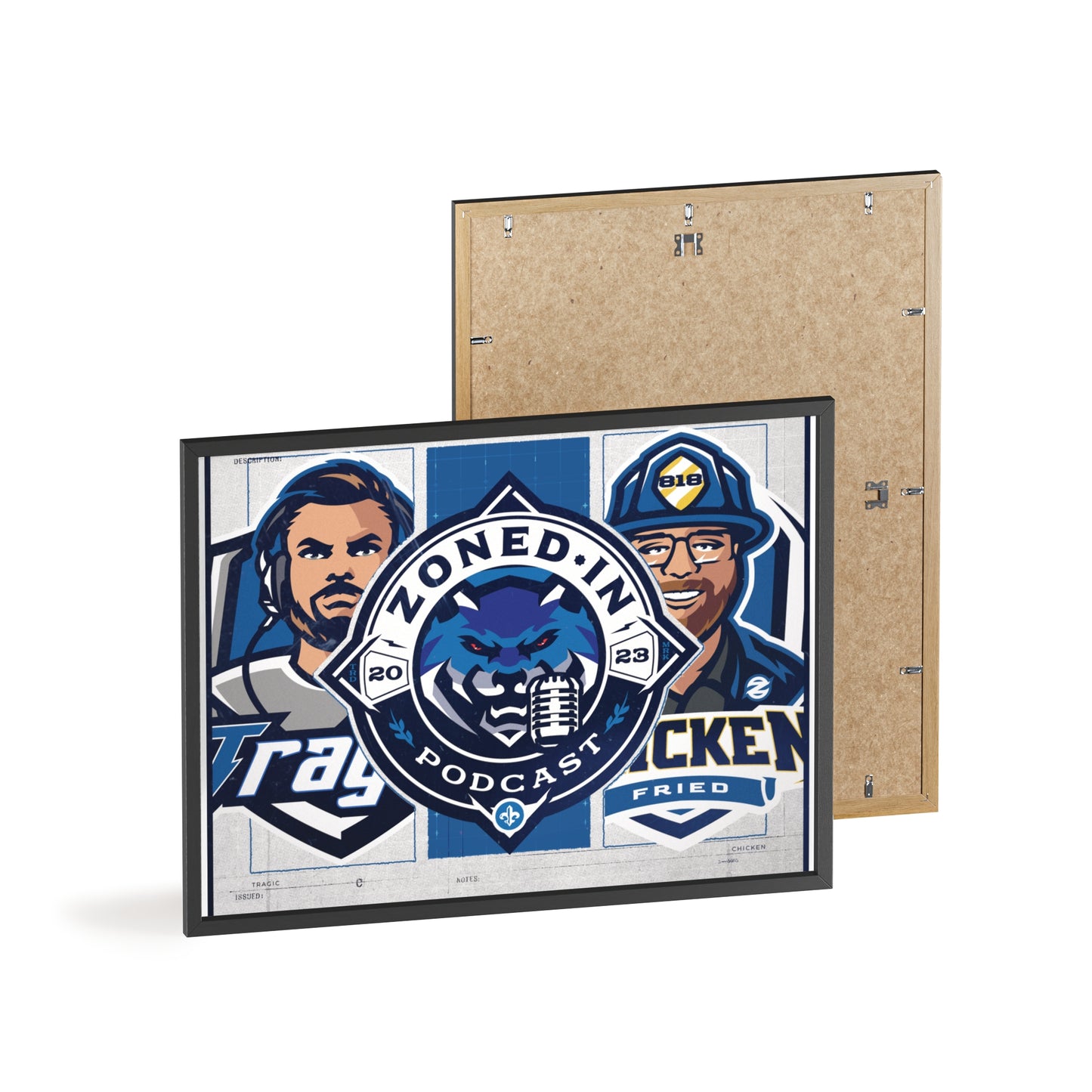 Zoned In Podcast Framed Poster — Sports Podcast Logo Wall Art