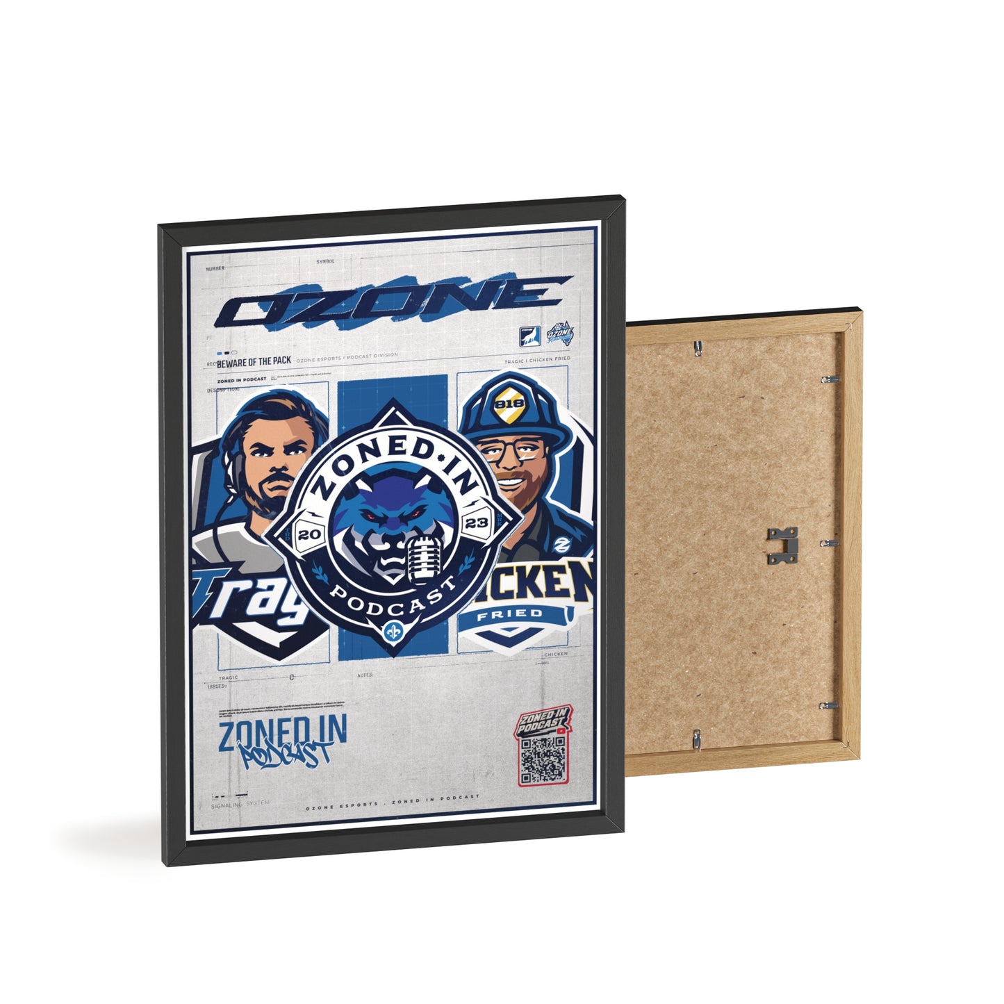 Zoned In Podcast Framed Poster — Sports Podcast Logo Wall Art