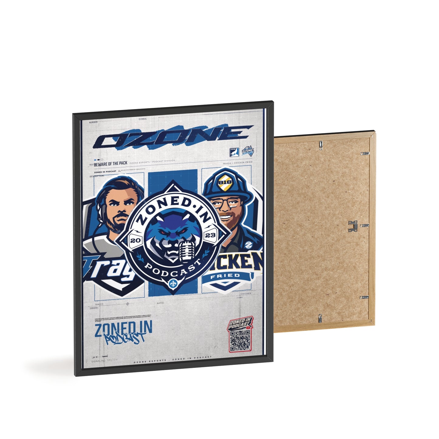 Zoned In Podcast Framed Poster — Sports Podcast Logo Wall Art