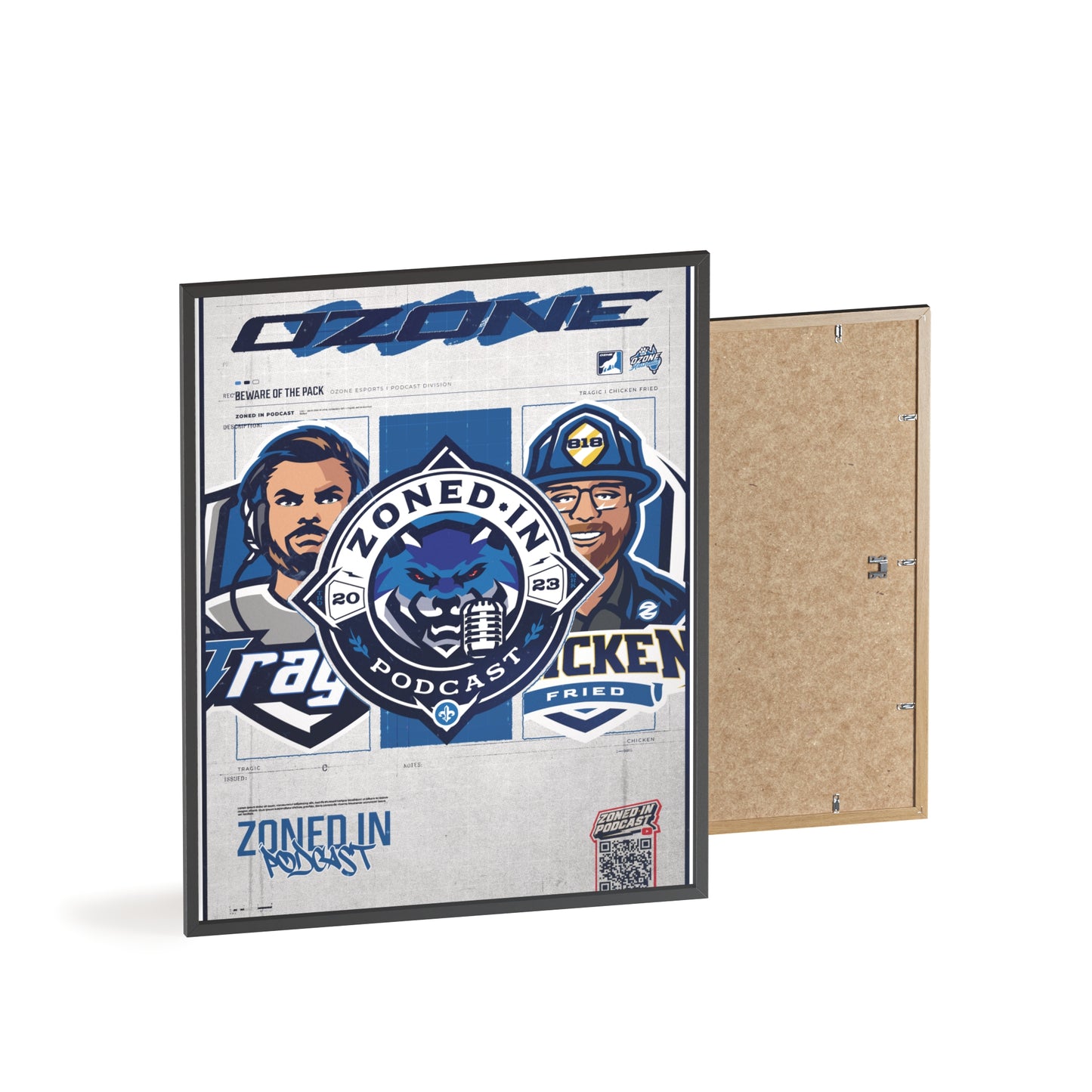 Zoned In Podcast Framed Poster — Sports Podcast Logo Wall Art