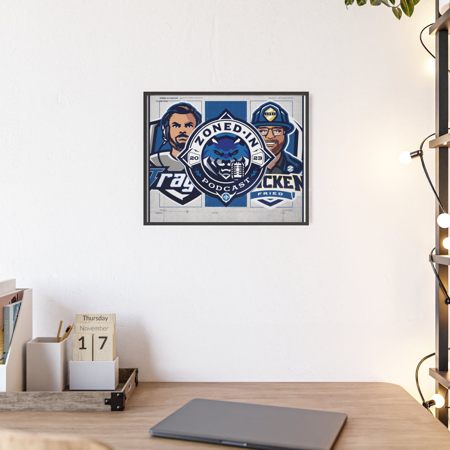 Zoned In Podcast Framed Poster — Sports Podcast Logo Wall Art