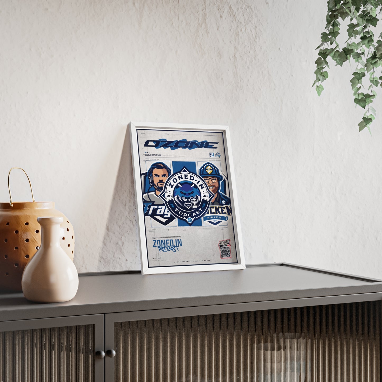 Zoned In Podcast Framed Poster — Sports Podcast Logo Wall Art