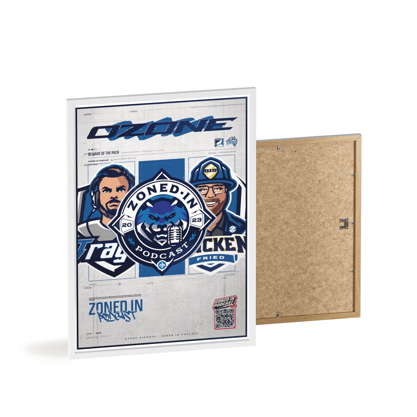 Zoned In Podcast Framed Poster — Sports Podcast Logo Wall Art