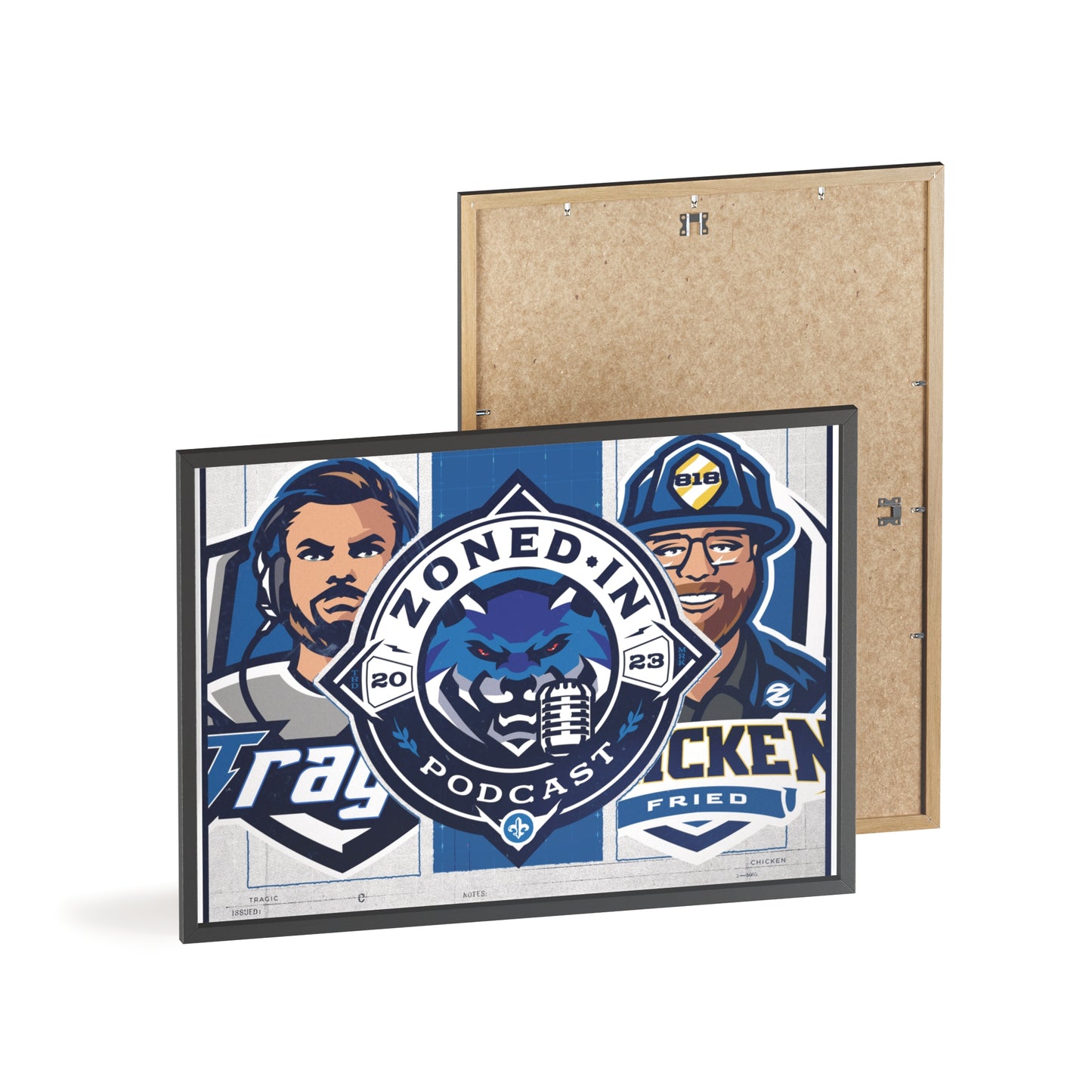 Zoned In Podcast Framed Poster — Sports Podcast Logo Wall Art