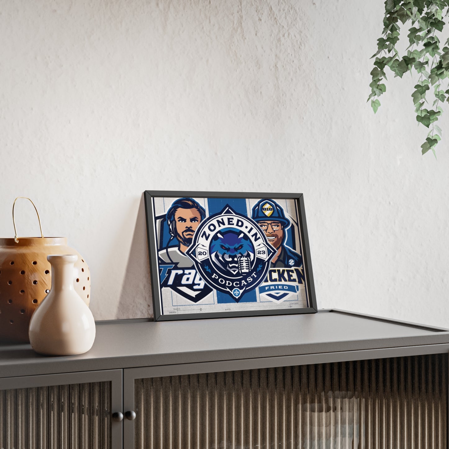 Zoned In Podcast Framed Poster — Sports Podcast Logo Wall Art