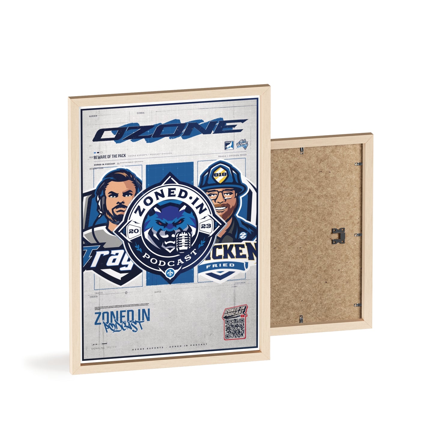 Zoned In Podcast Framed Poster — Sports Podcast Logo Wall Art