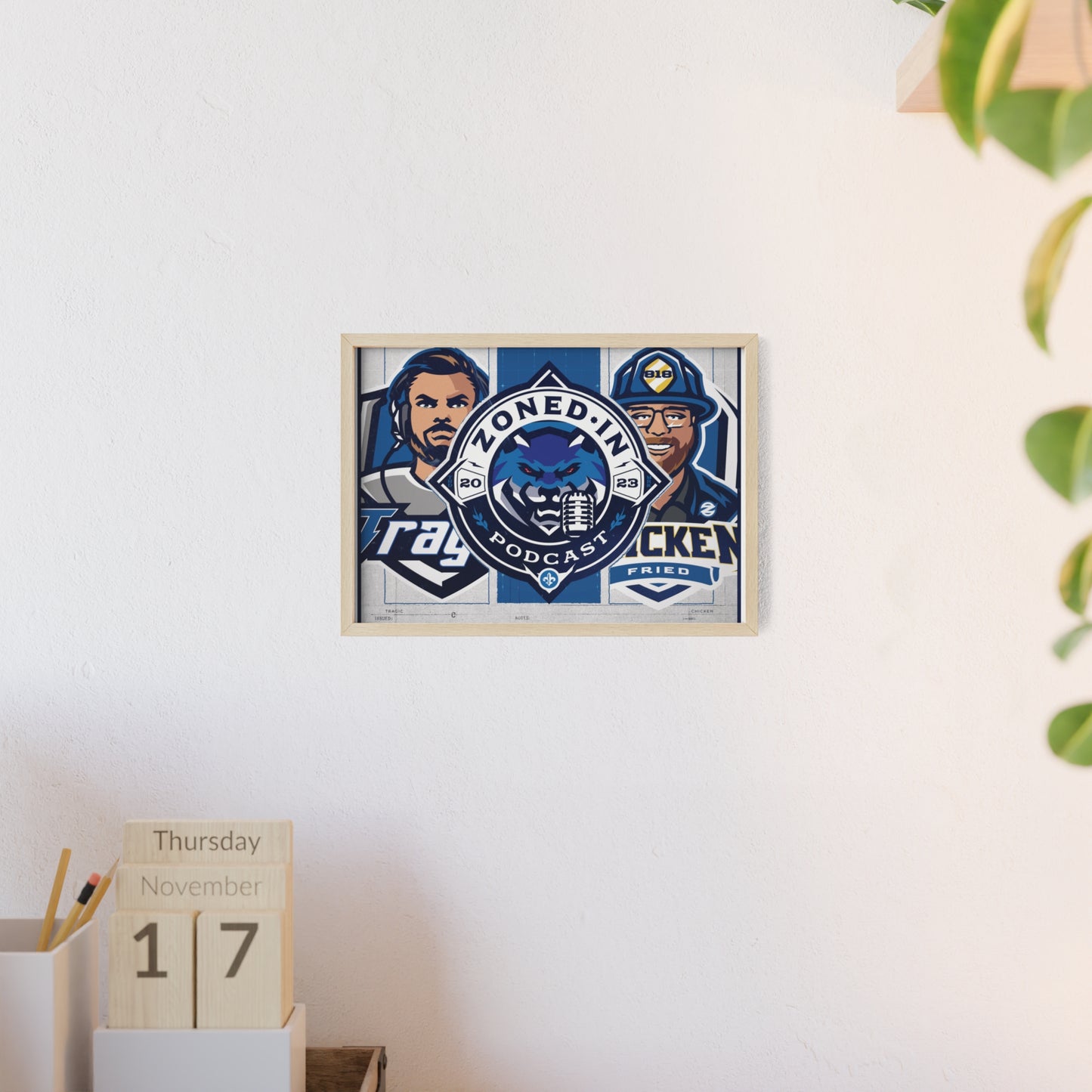 Zoned In Podcast Framed Poster — Sports Podcast Logo Wall Art