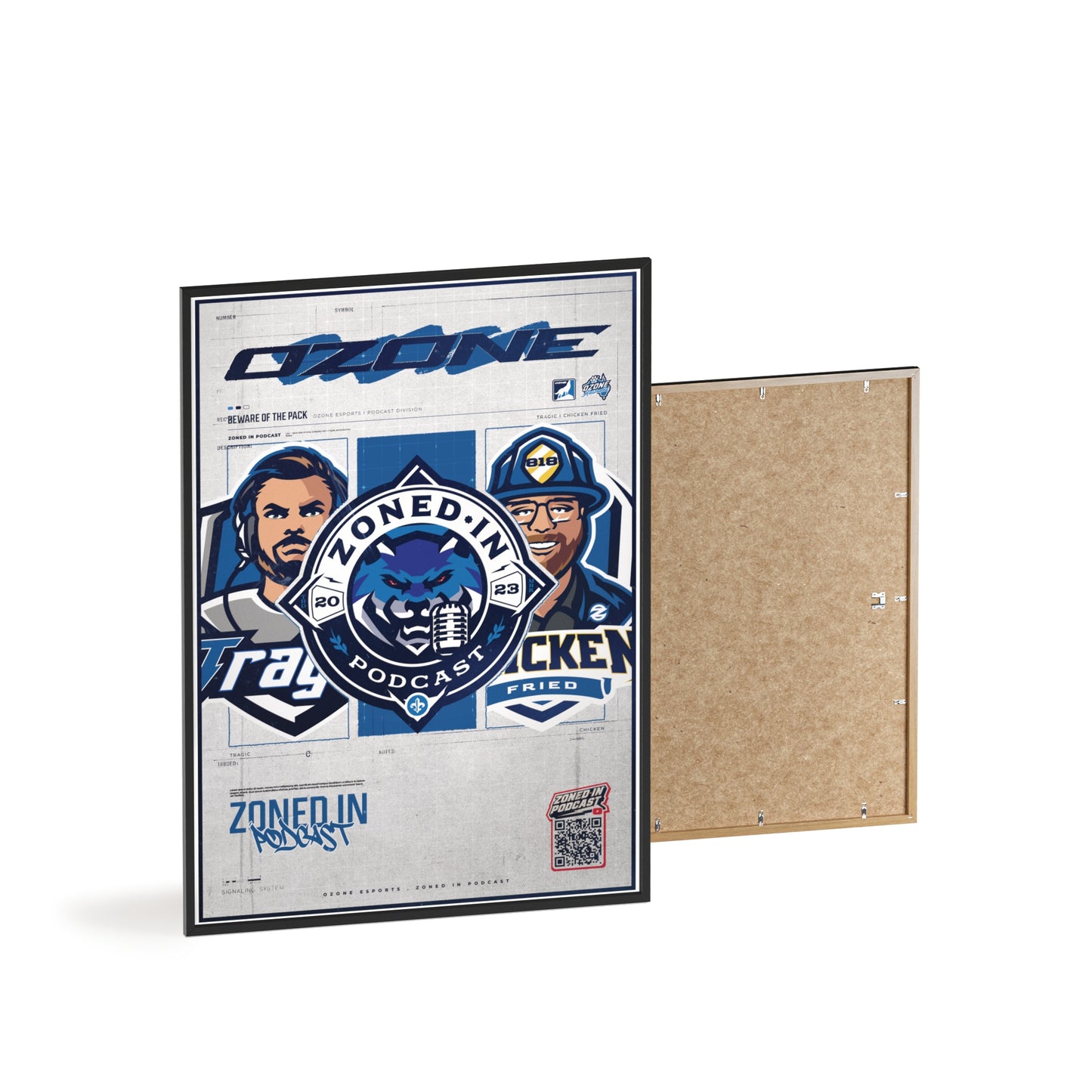 Zoned In Podcast Framed Poster — Sports Podcast Logo Wall Art