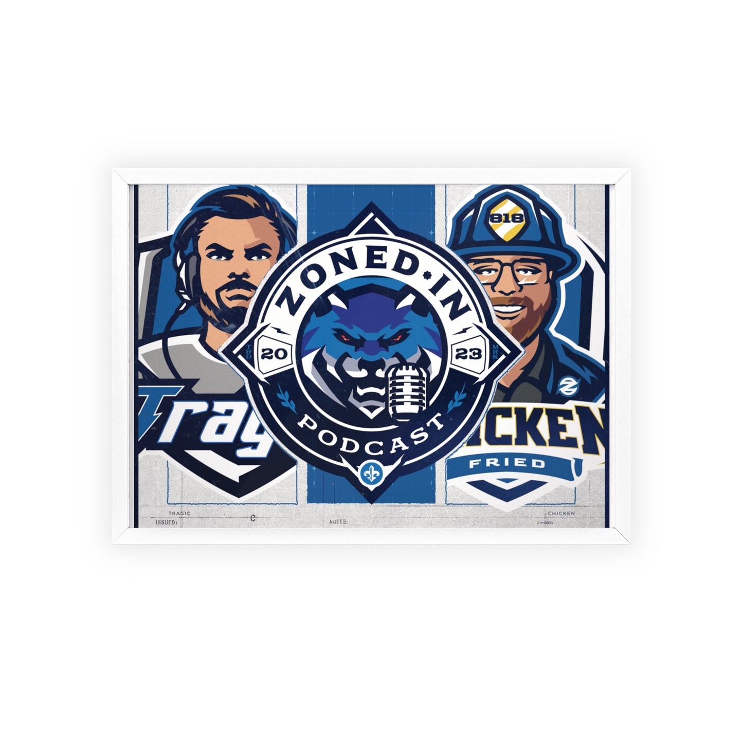 Zoned In Podcast Framed Poster — Sports Podcast Logo Wall Art