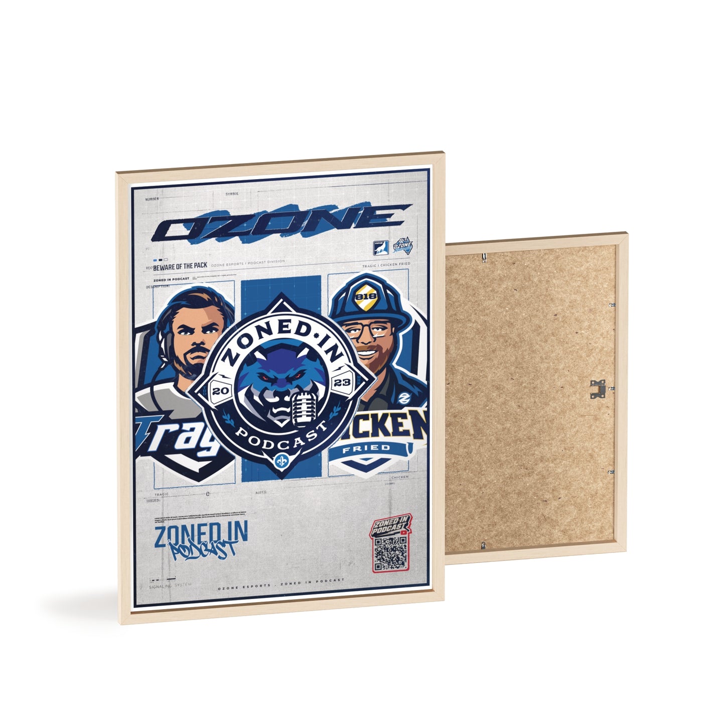 Zoned In Podcast Framed Poster — Sports Podcast Logo Wall Art
