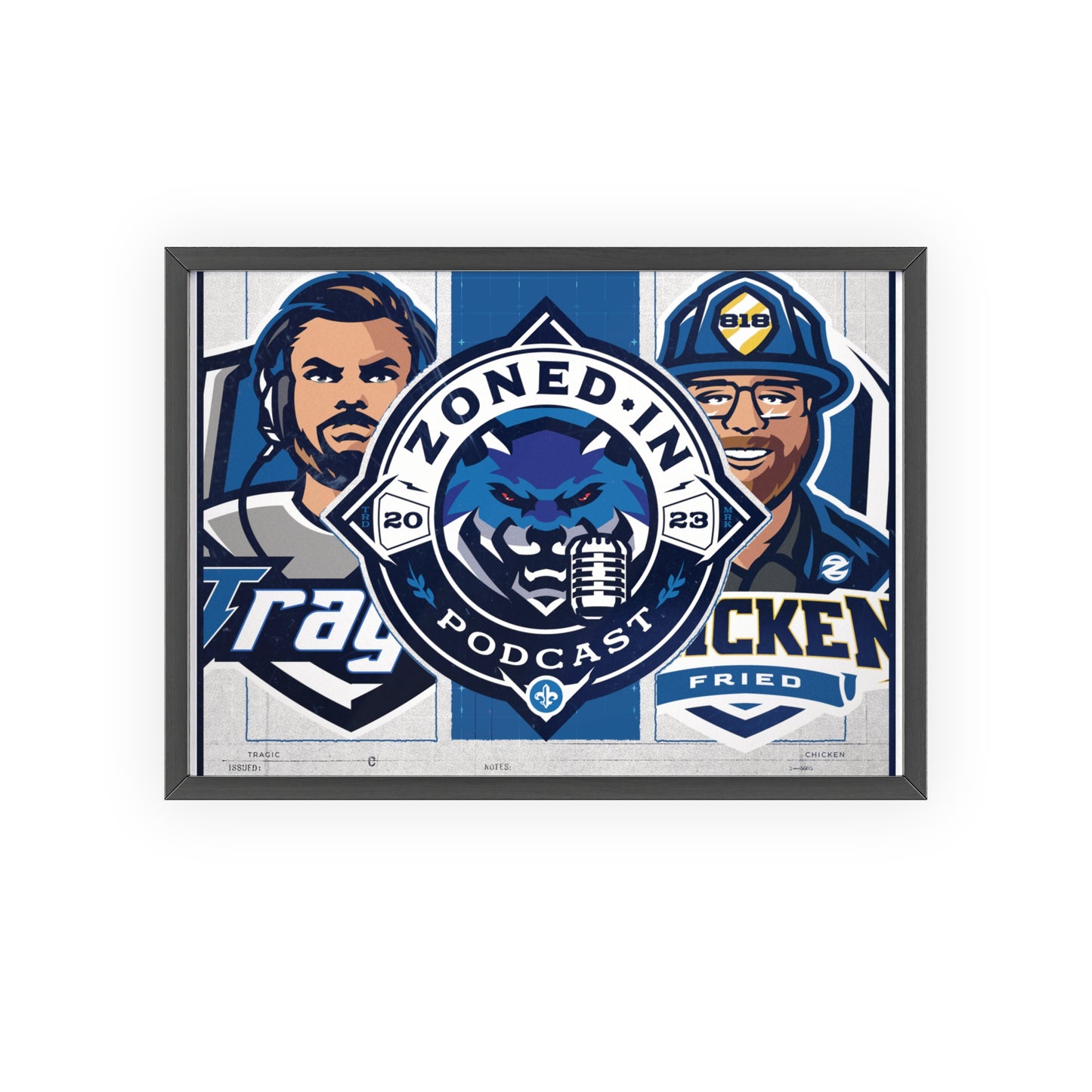 Zoned In Podcast Framed Poster — Sports Podcast Logo Wall Art