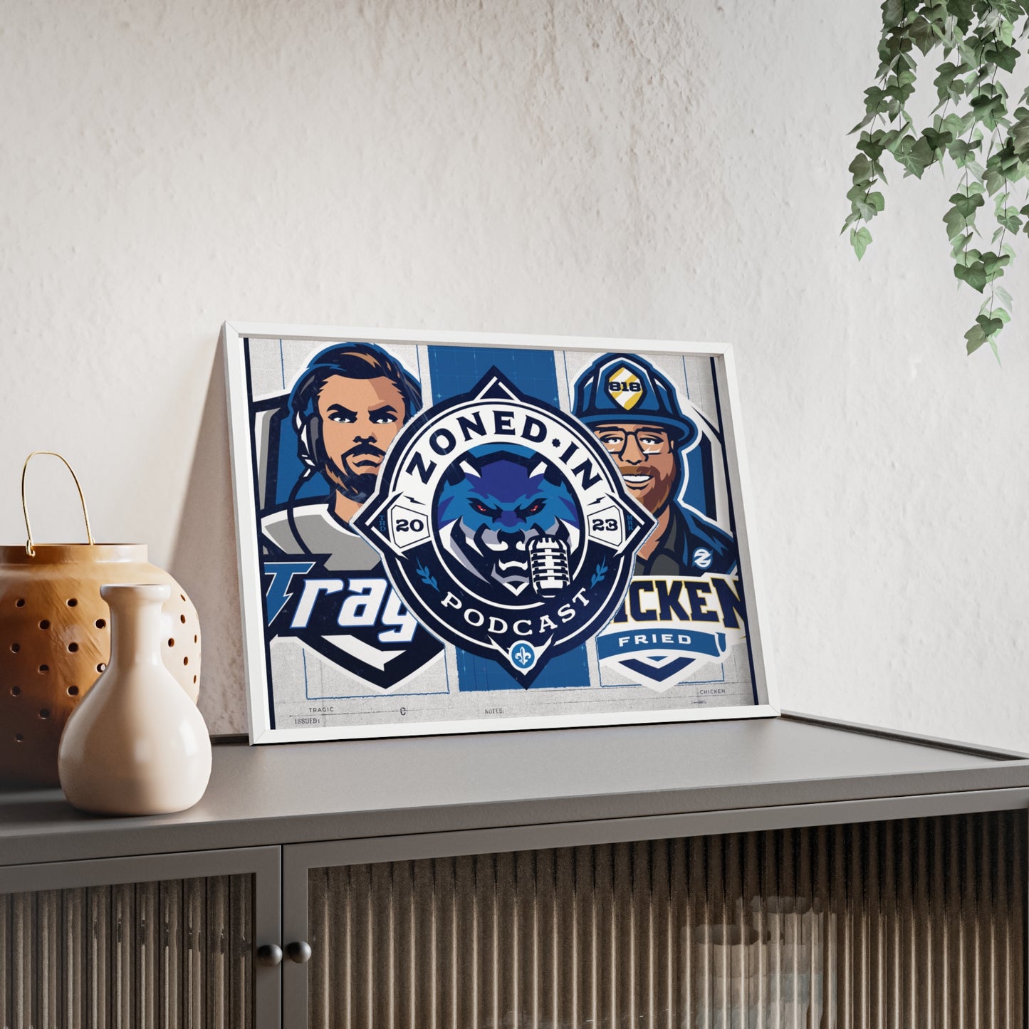 Zoned In Podcast Framed Poster — Sports Podcast Logo Wall Art