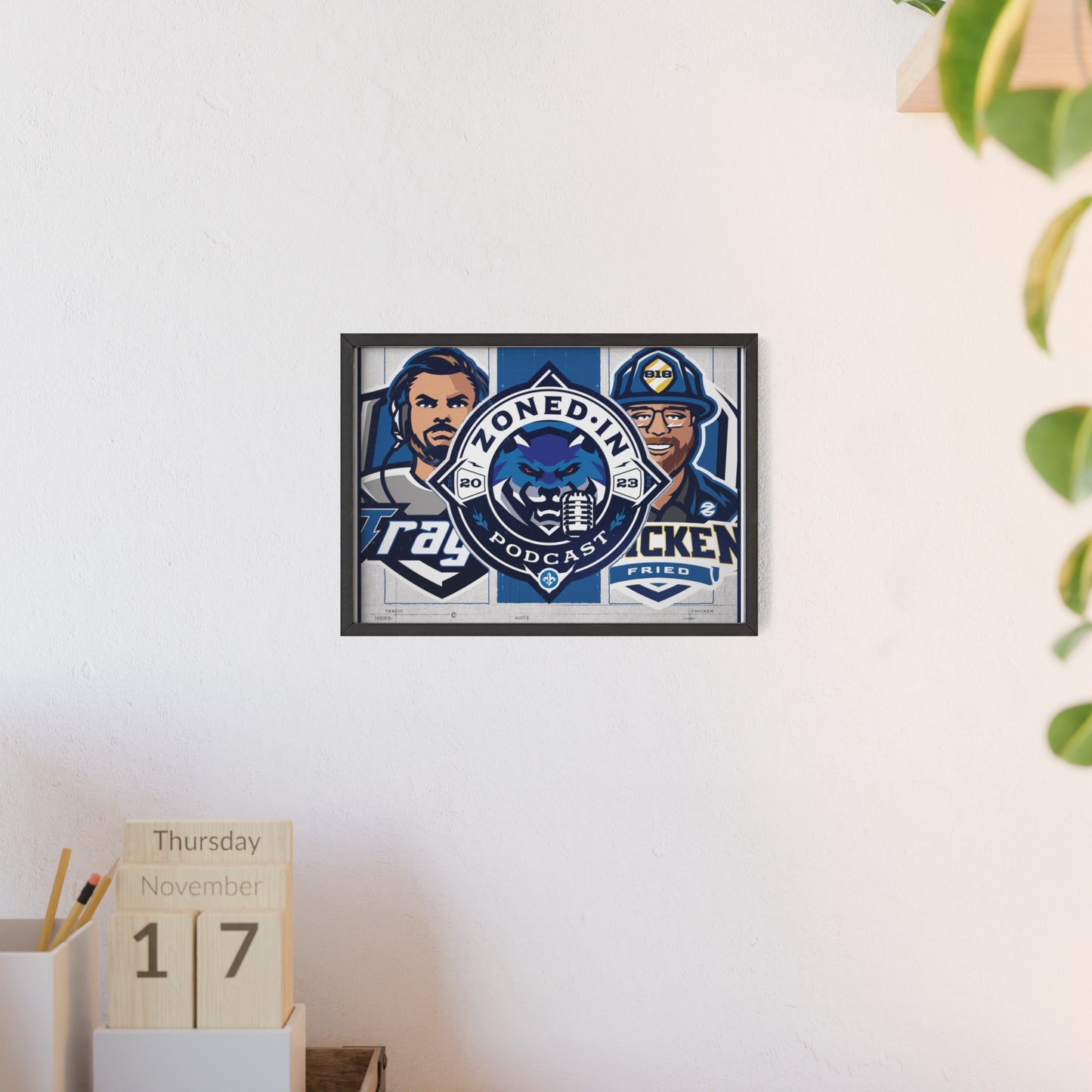 Zoned In Podcast Framed Poster — Sports Podcast Logo Wall Art