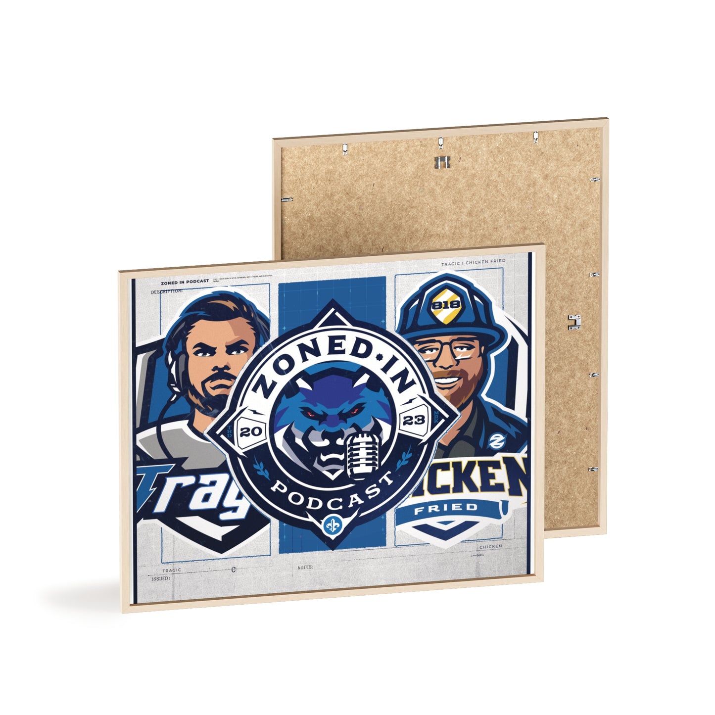 Zoned In Podcast Framed Poster — Sports Podcast Logo Wall Art