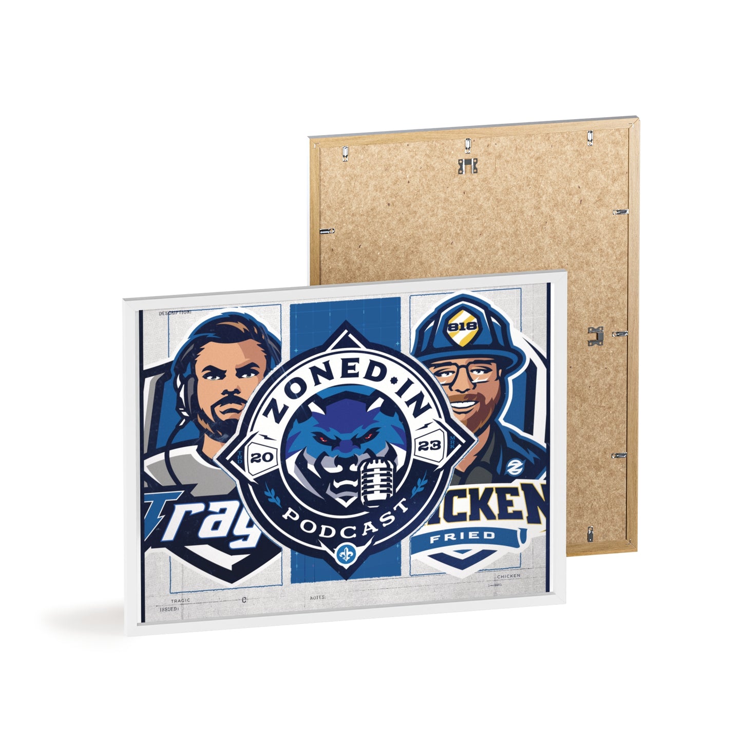 Zoned In Podcast Framed Poster — Sports Podcast Logo Wall Art