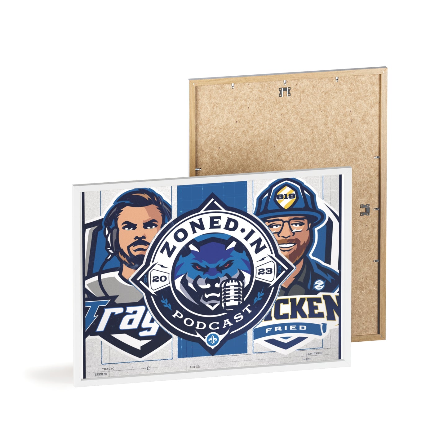 Zoned In Podcast Framed Poster — Sports Podcast Logo Wall Art