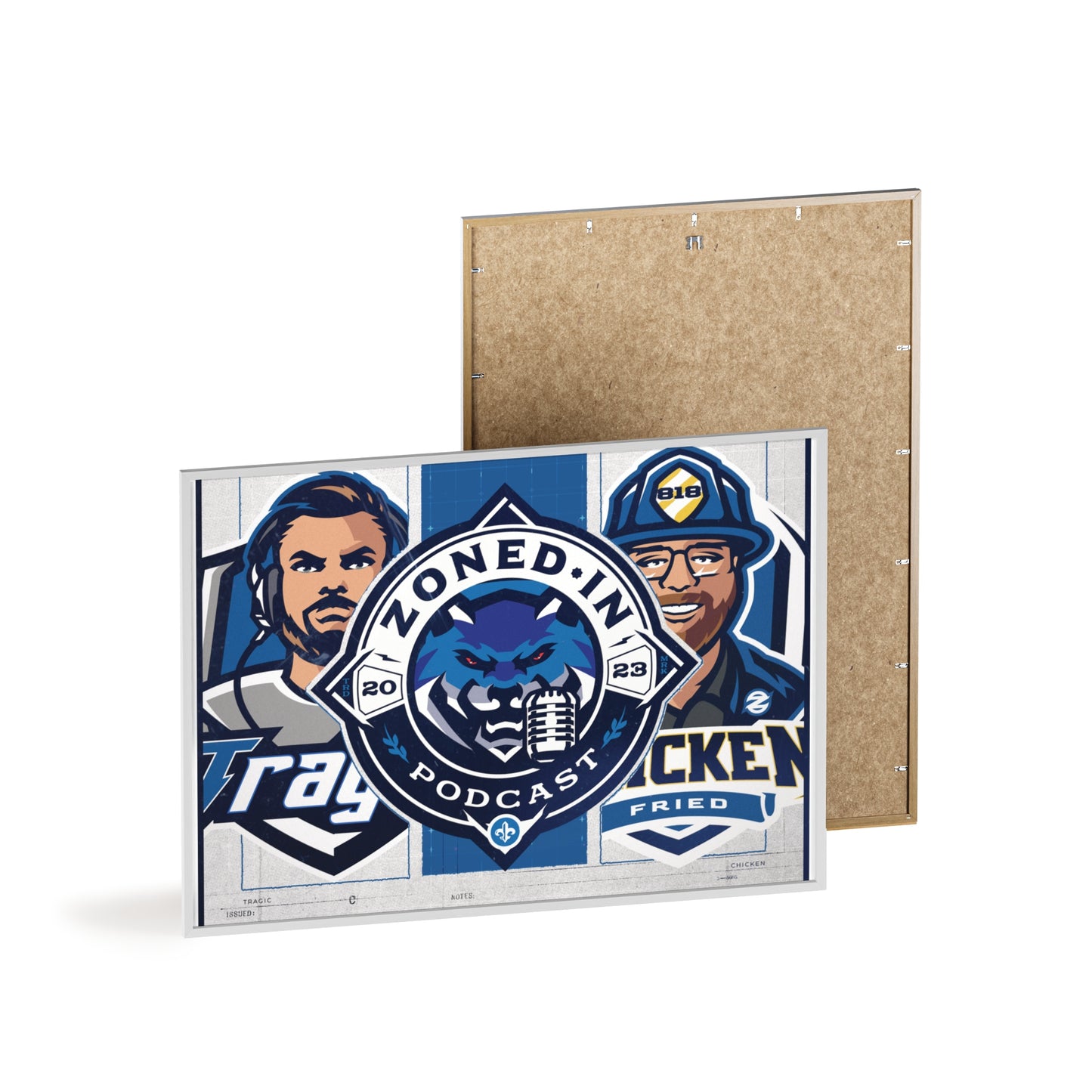 Zoned In Podcast Framed Poster — Sports Podcast Logo Wall Art