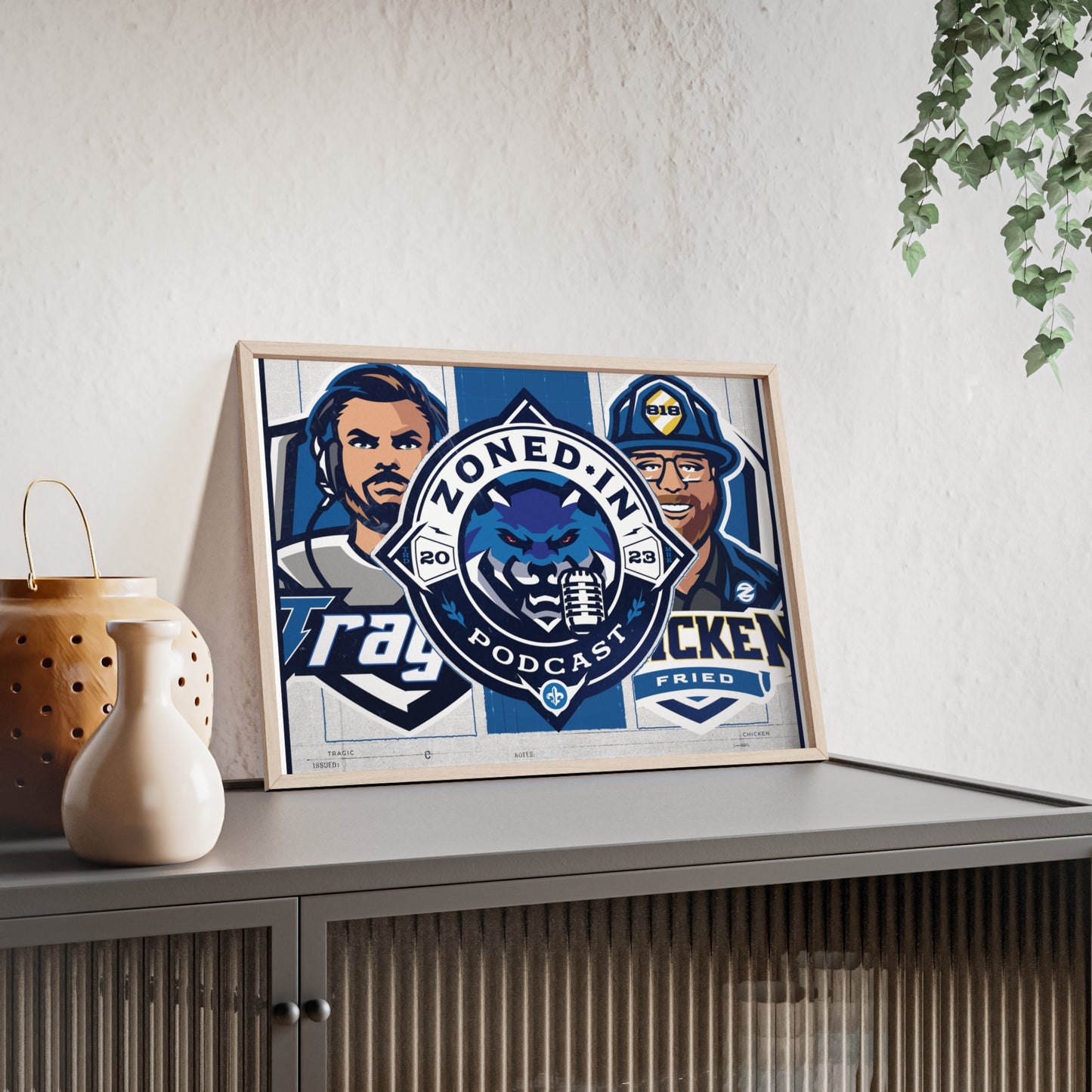 Zoned In Podcast Framed Poster — Sports Podcast Logo Wall Art