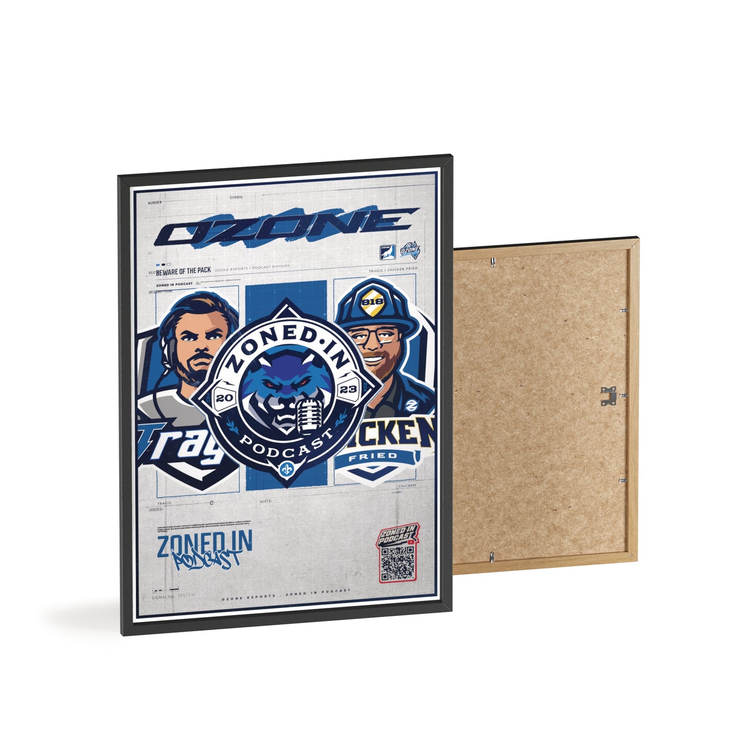 Zoned In Podcast Framed Poster — Sports Podcast Logo Wall Art