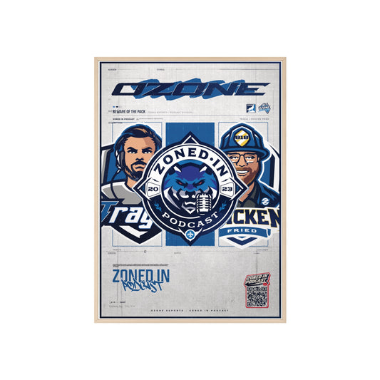 Zoned In Podcast Framed Poster — Sports Podcast Logo Wall Art