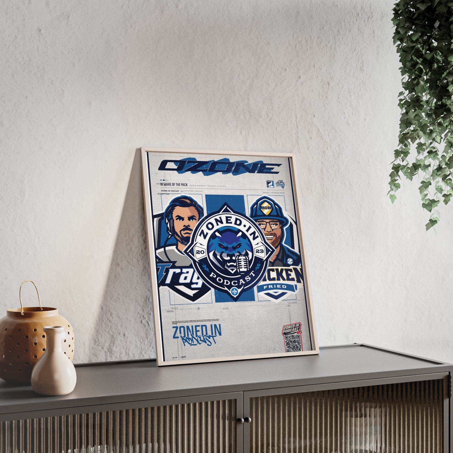 Zoned In Podcast Framed Poster — Sports Podcast Logo Wall Art