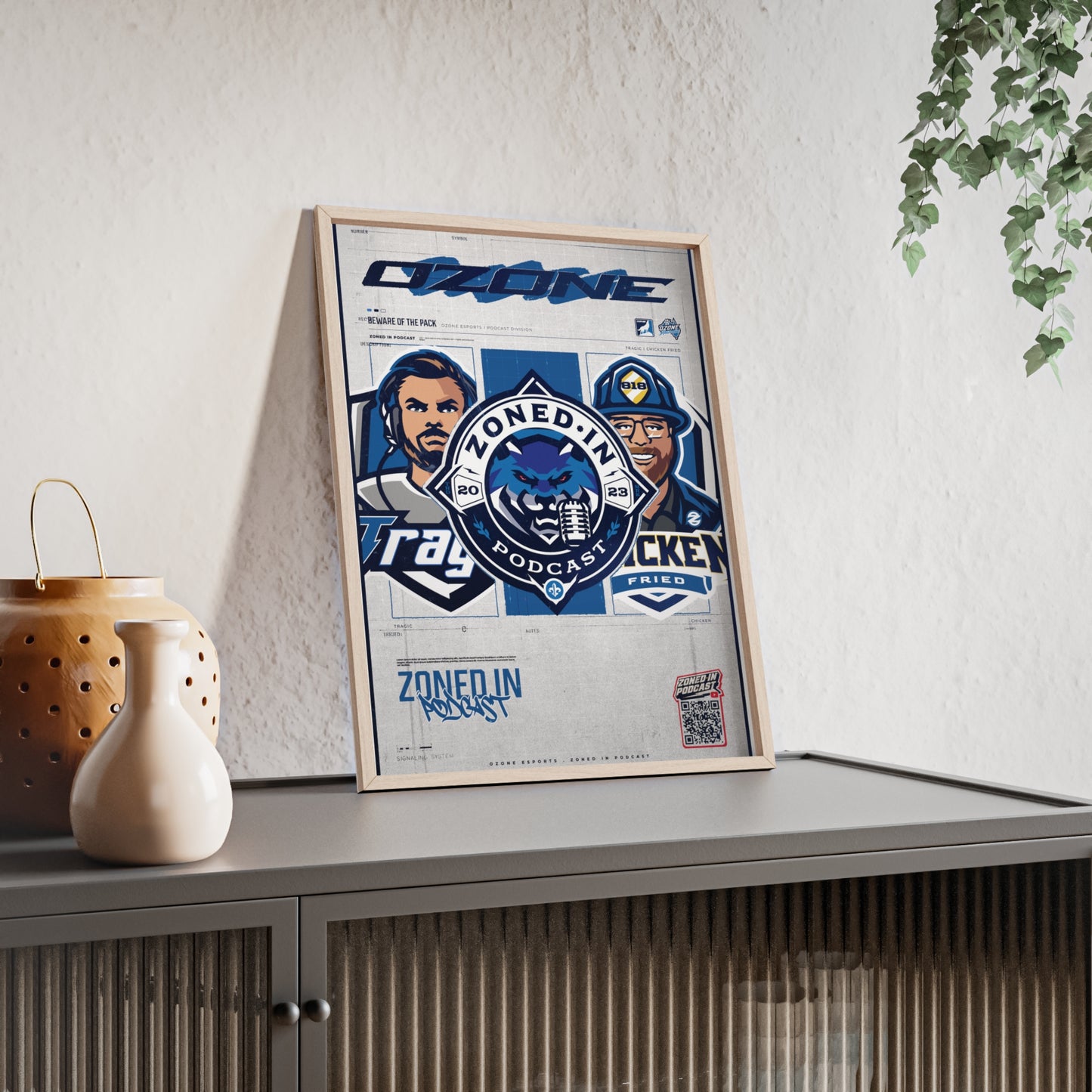 Zoned In Podcast Framed Poster — Sports Podcast Logo Wall Art