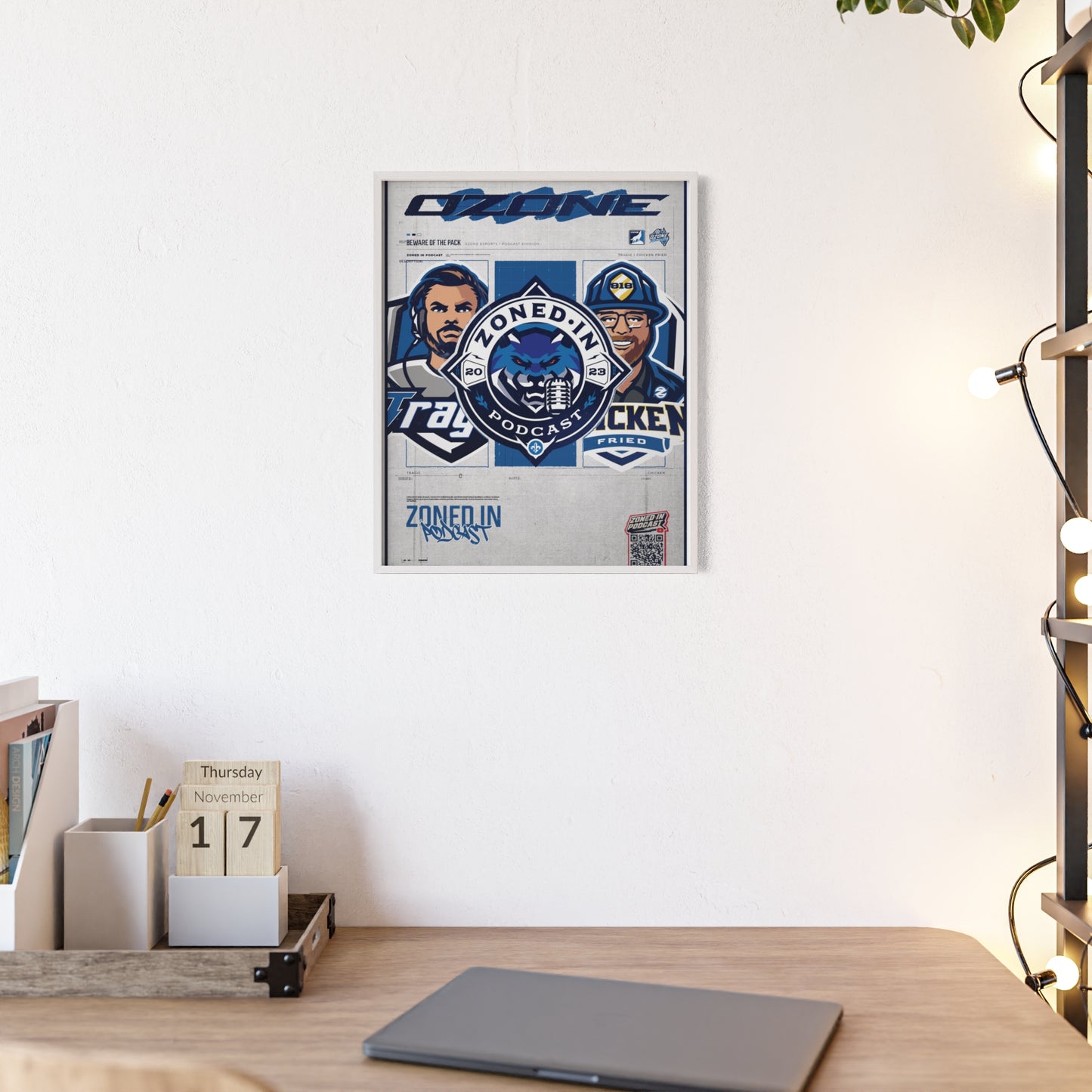 Zoned In Podcast Framed Poster — Sports Podcast Logo Wall Art