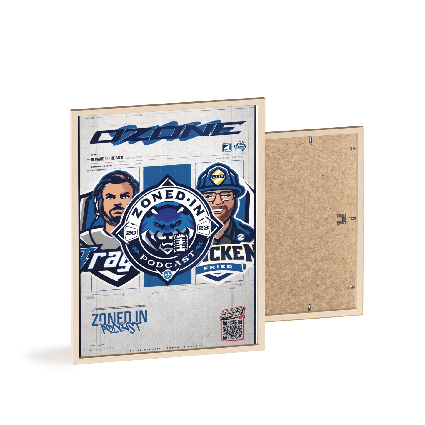 Zoned In Podcast Framed Poster — Sports Podcast Logo Wall Art