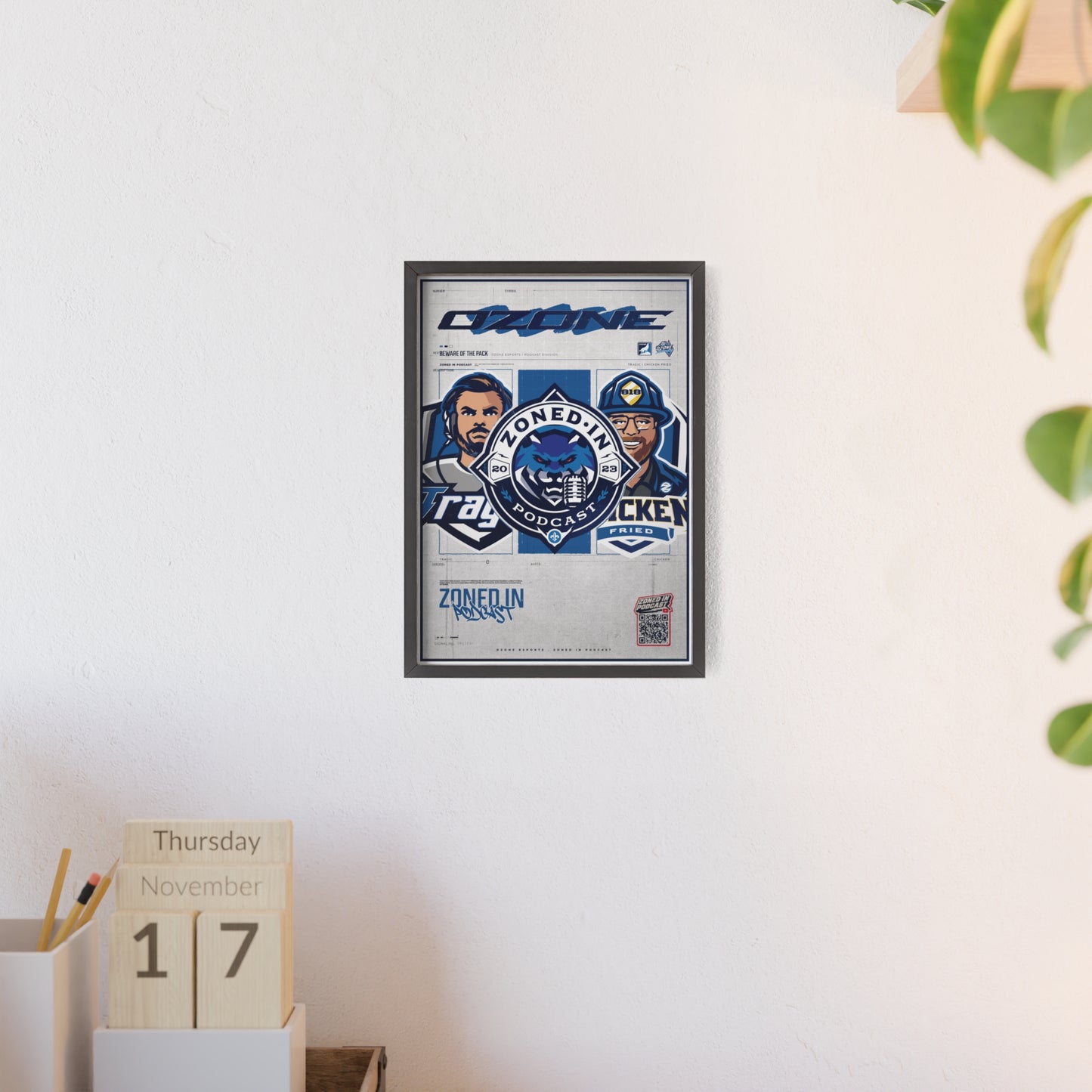 Zoned In Podcast Framed Poster — Sports Podcast Logo Wall Art