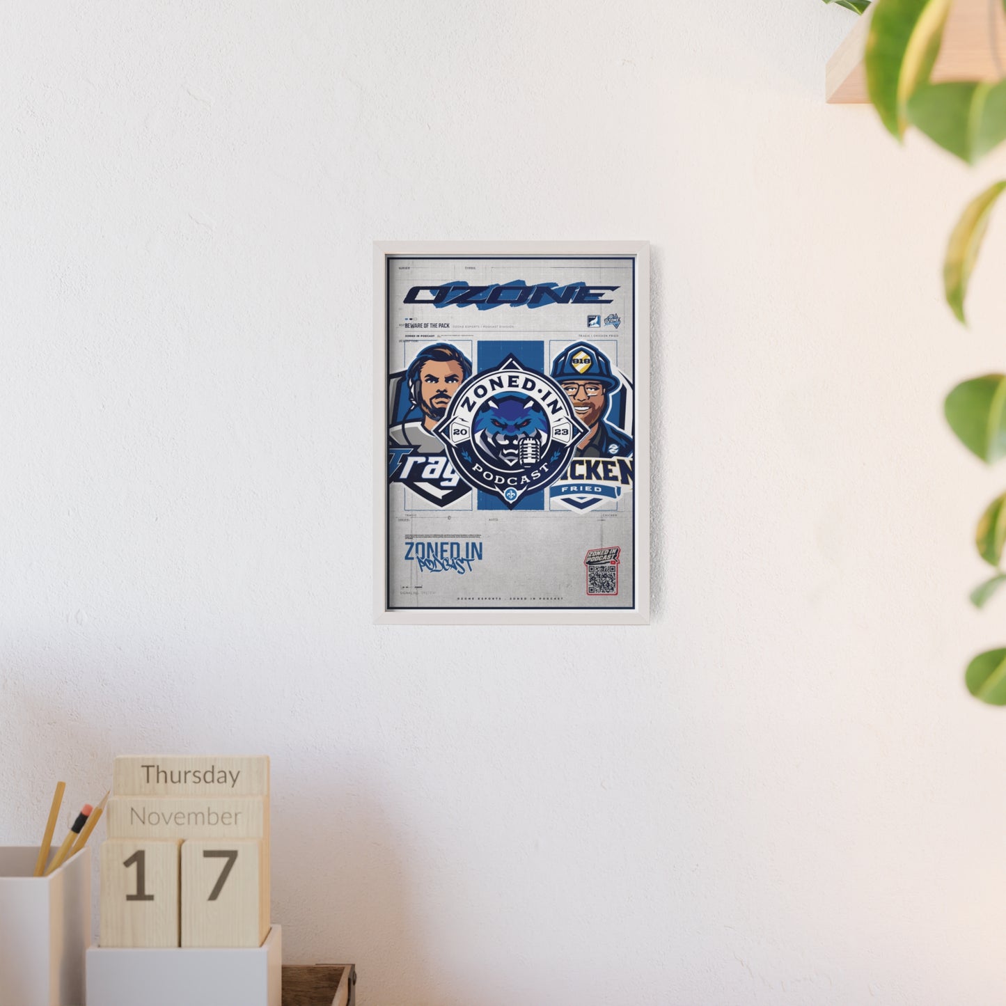 Zoned In Podcast Framed Poster — Sports Podcast Logo Wall Art