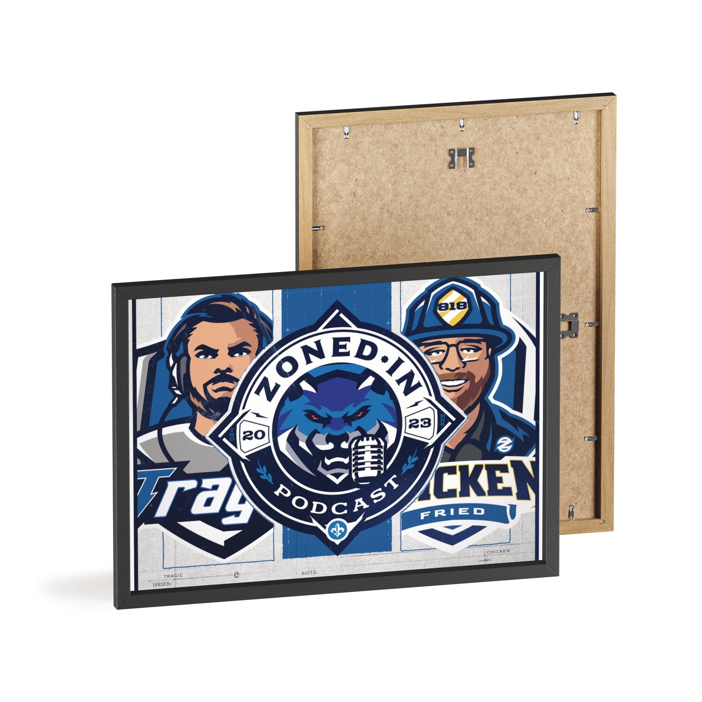 Zoned In Podcast Framed Poster — Sports Podcast Logo Wall Art