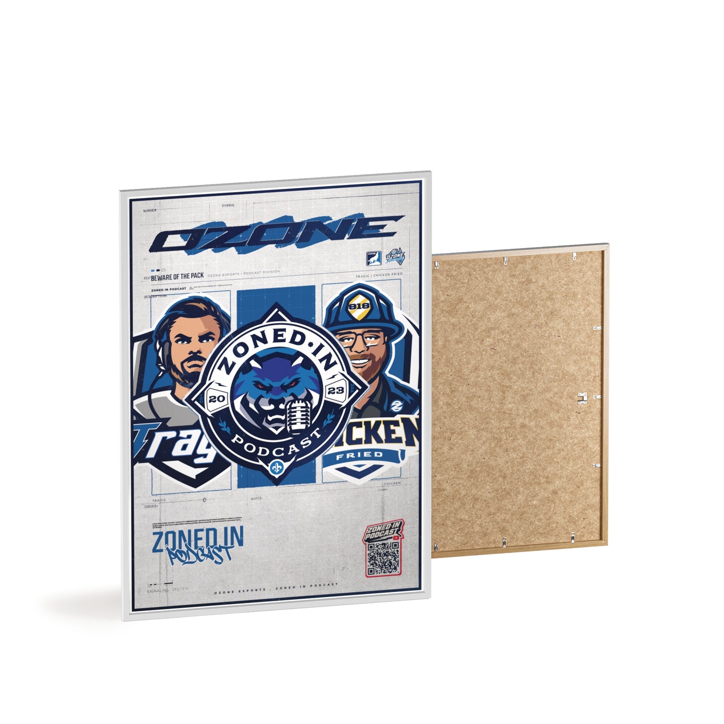 Zoned In Podcast Framed Poster — Sports Podcast Logo Wall Art