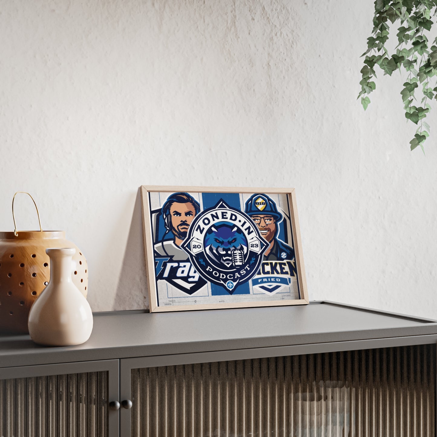 Zoned In Podcast Framed Poster — Sports Podcast Logo Wall Art