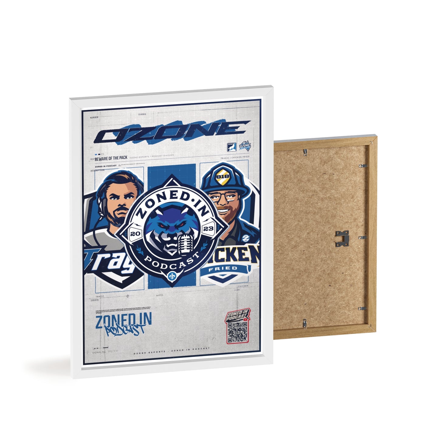 Zoned In Podcast Framed Poster — Sports Podcast Logo Wall Art