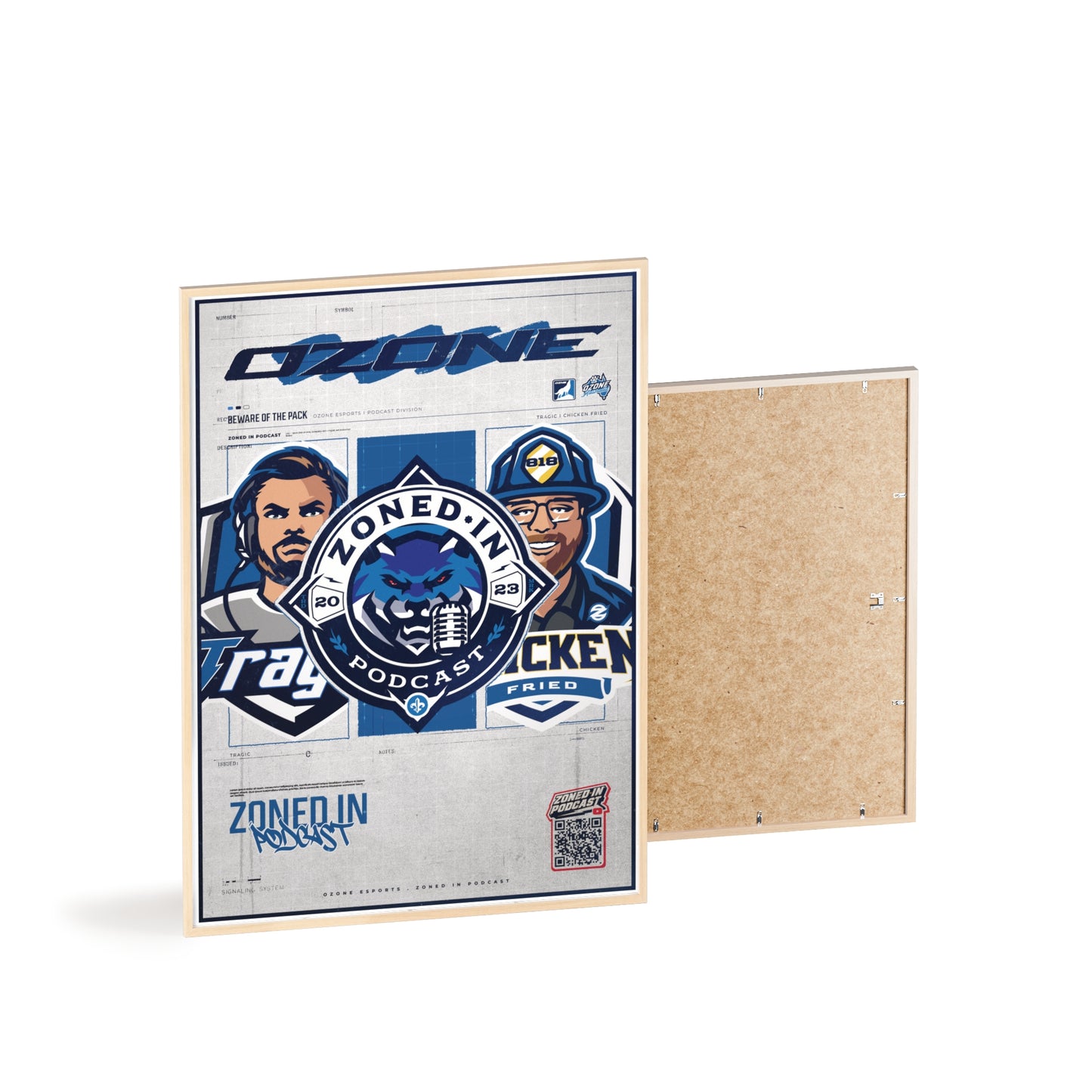 Zoned In Podcast Framed Poster — Sports Podcast Logo Wall Art