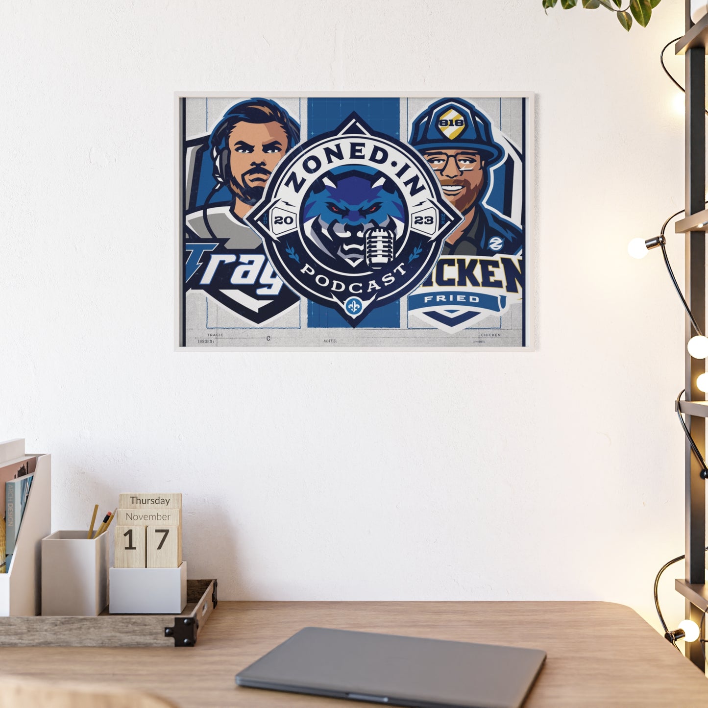 Zoned In Podcast Framed Poster — Sports Podcast Logo Wall Art