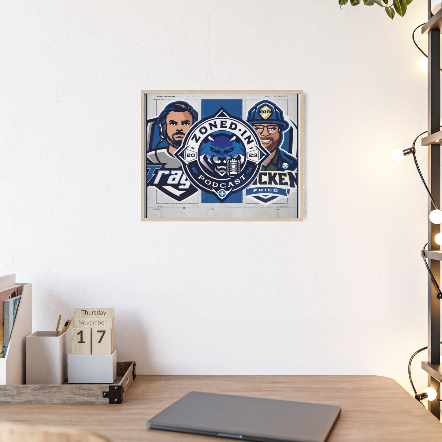 Zoned In Podcast Framed Poster — Sports Podcast Logo Wall Art
