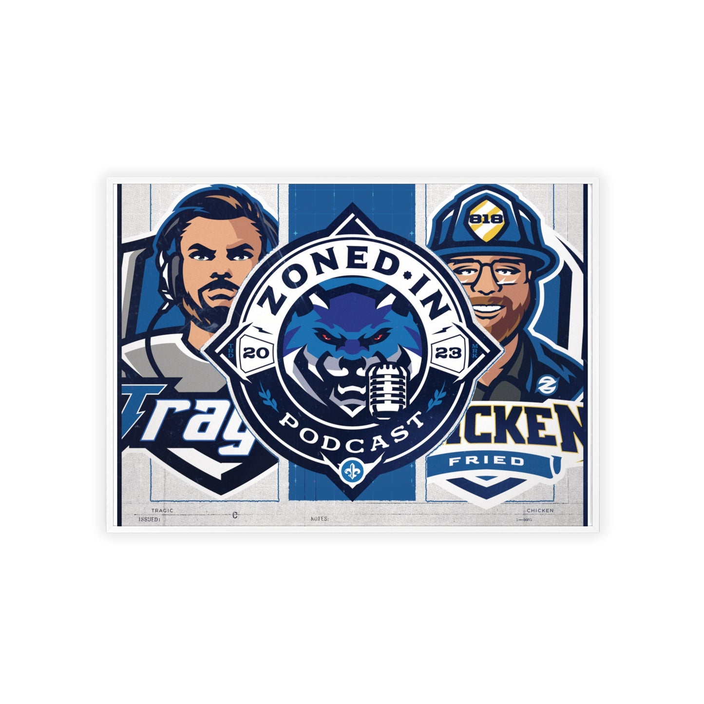 Zoned In Podcast Framed Poster — Sports Podcast Logo Wall Art