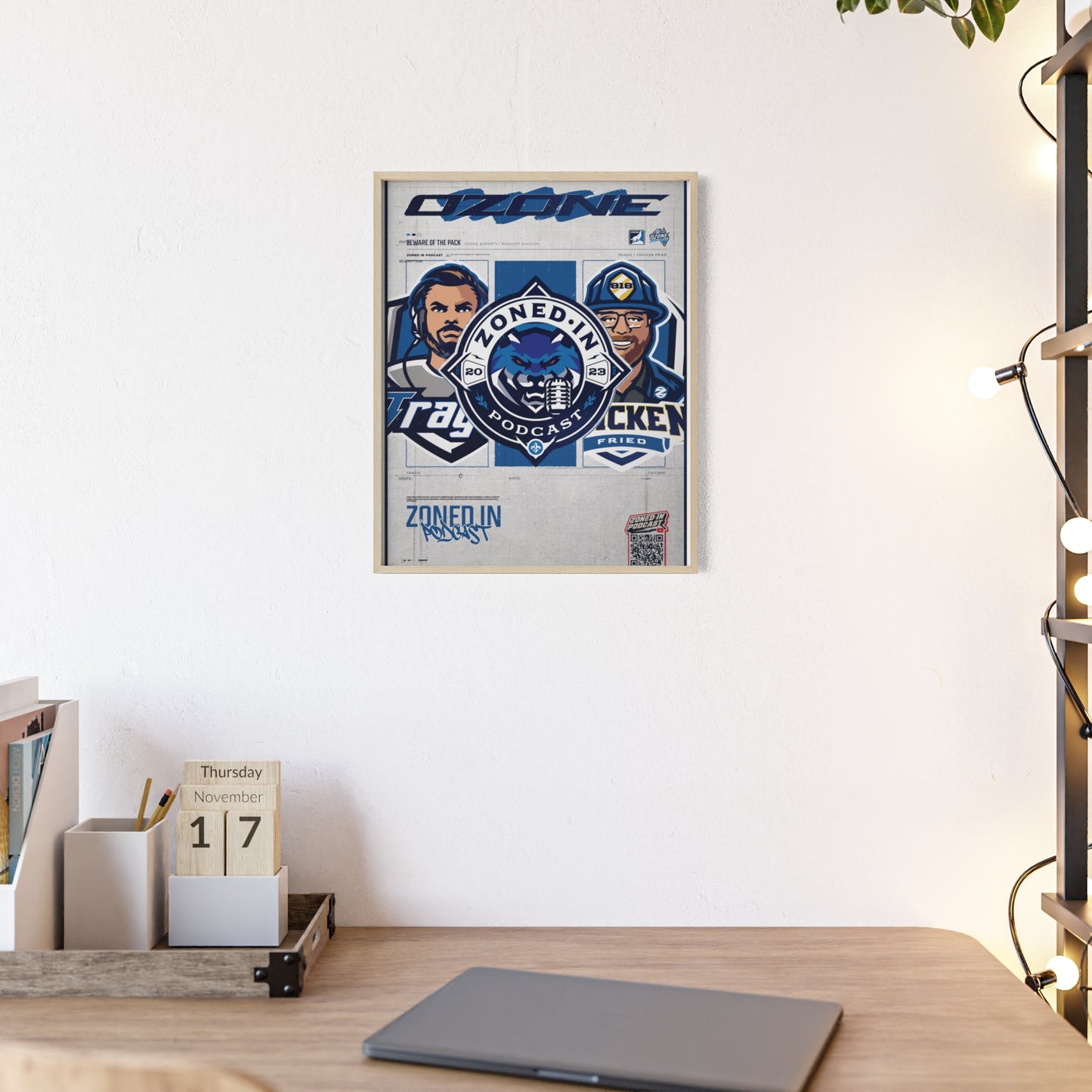 Zoned In Podcast Framed Poster — Sports Podcast Logo Wall Art