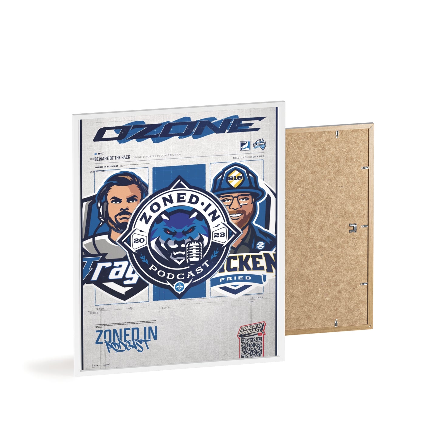 Zoned In Podcast Framed Poster — Sports Podcast Logo Wall Art