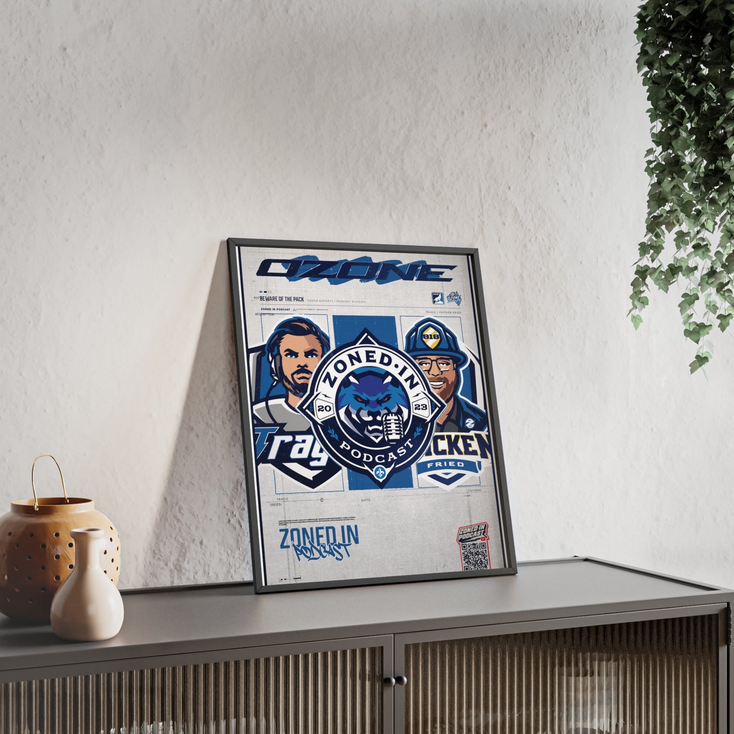 Zoned In Podcast Framed Poster — Sports Podcast Logo Wall Art