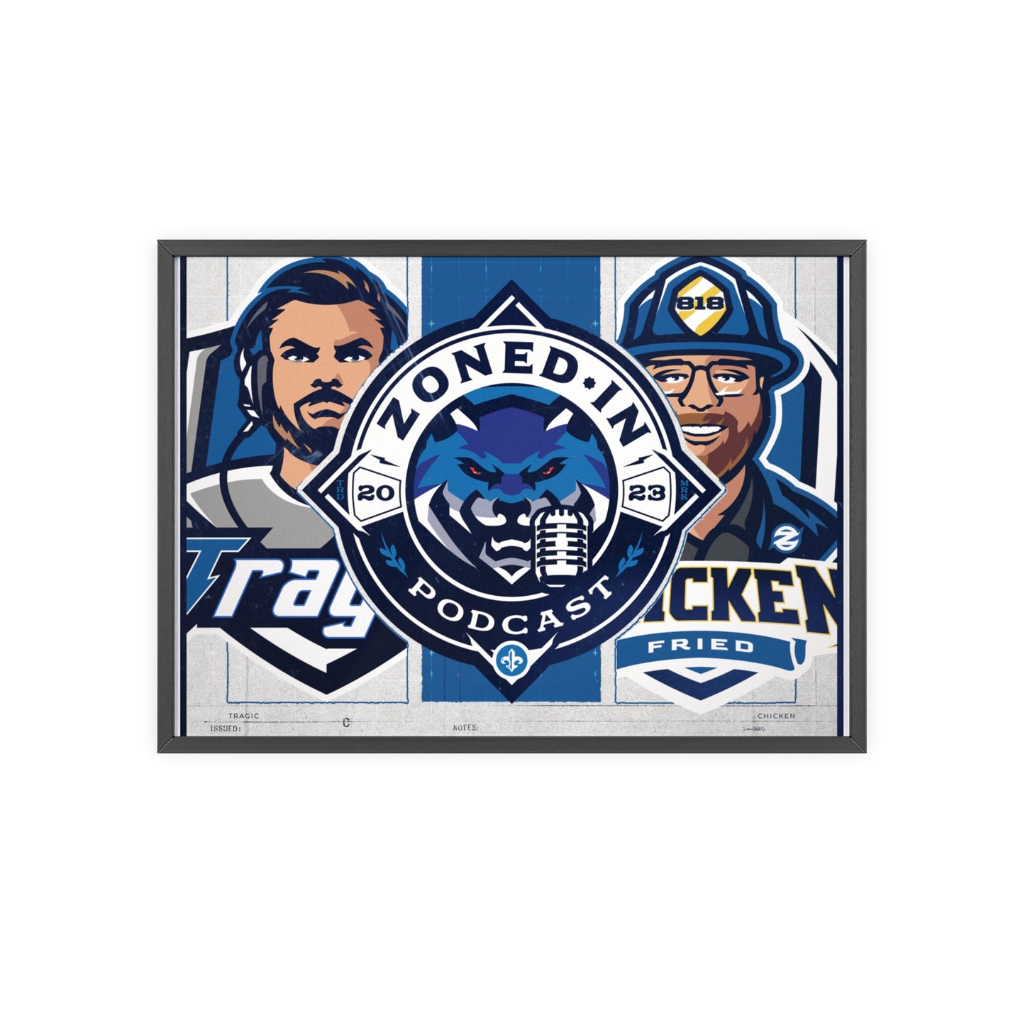 Zoned In Podcast Framed Poster — Sports Podcast Logo Wall Art